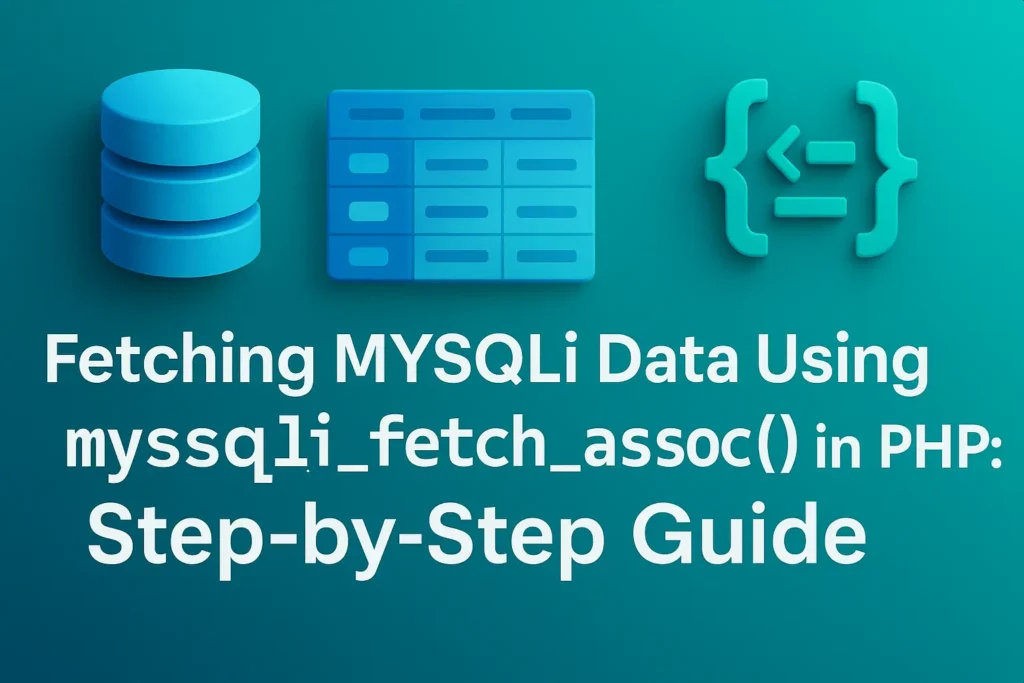Fetching MySQLi Data Using mysqli_fetch_assoc() in PHP Step-by-Step Guide
