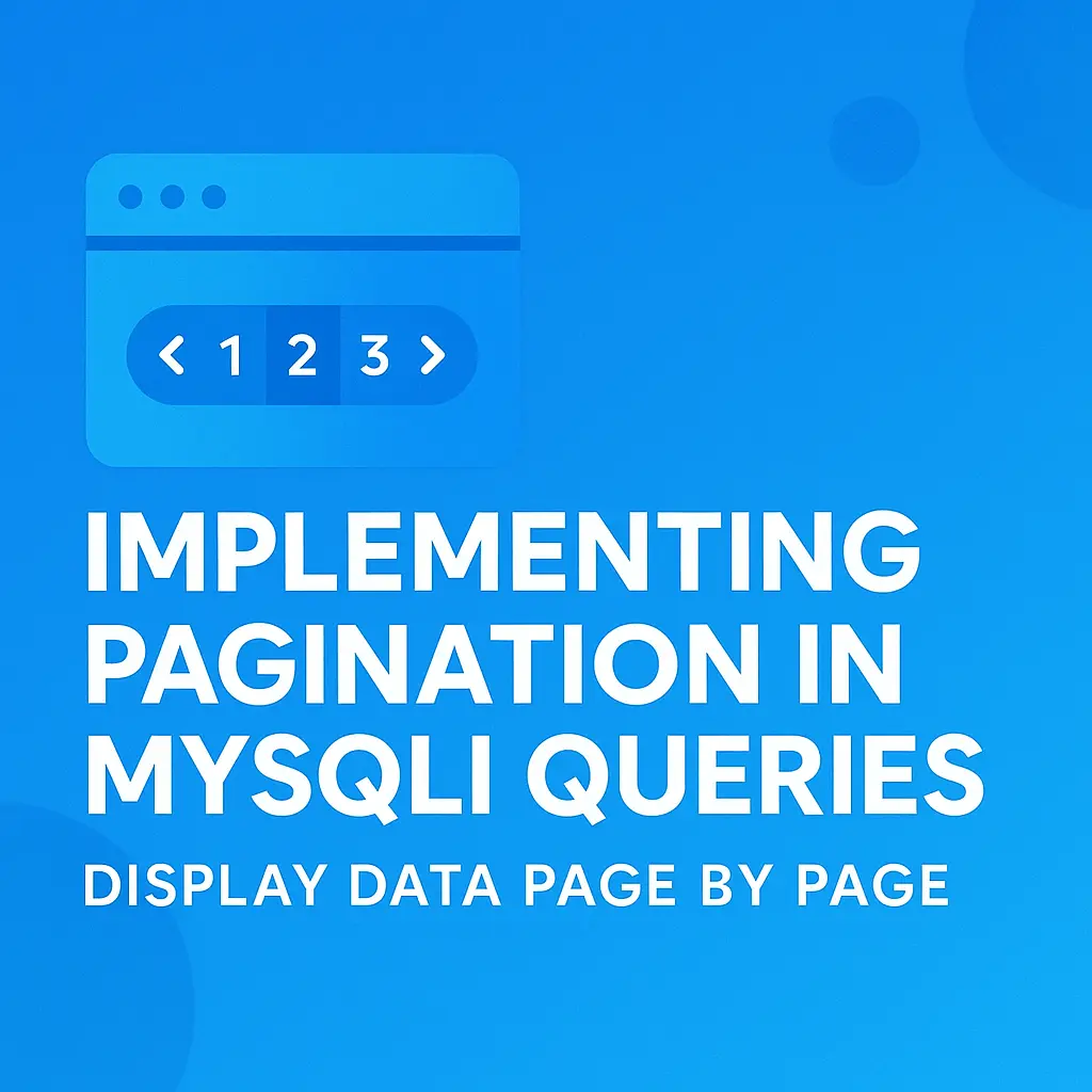Implementing Pagination in MySQLi Queries – Display Data Page by Page