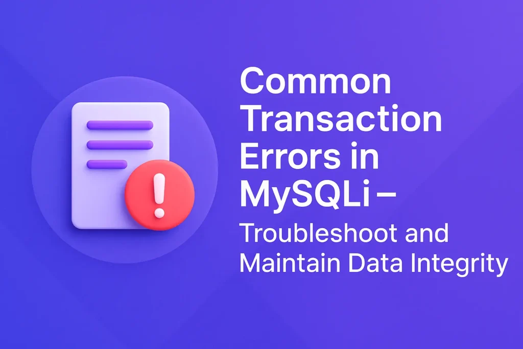 Common Transaction Errors in MySQLi – Troubleshoot and Maintain Data Integrity