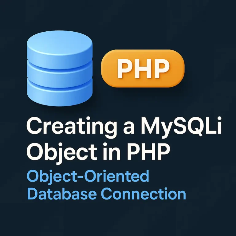 Creating a MySQLi Object in PHP Object-Oriented Database Connection