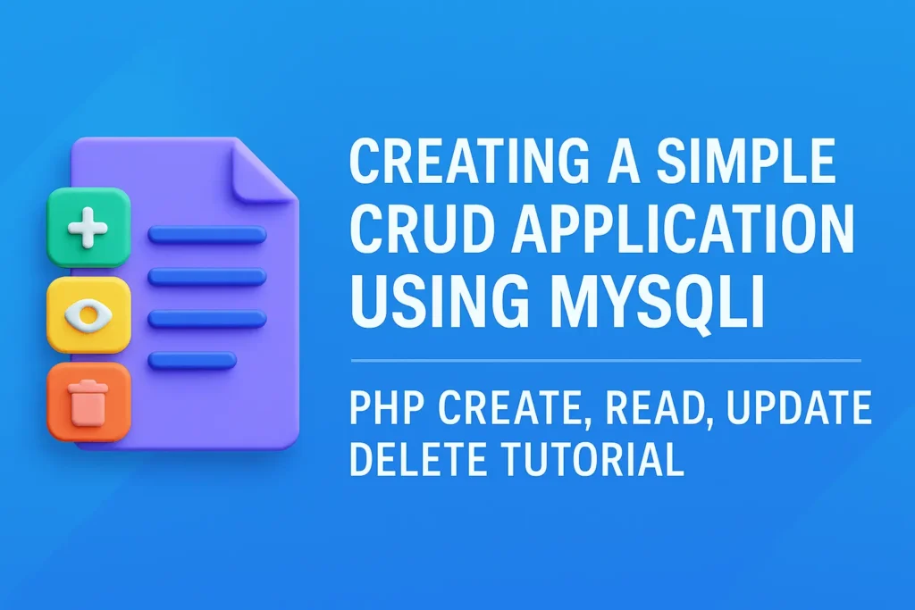 Creating a Simple CRUD Application Using MySQLi – PHP Create, Read, Update, Delete Tutorial