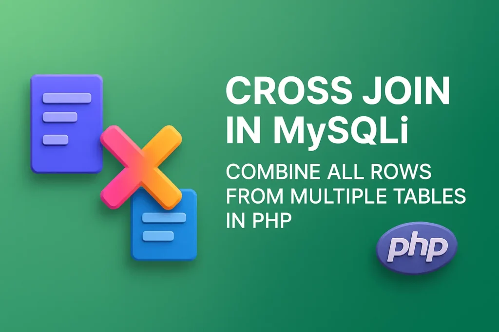 Cross Join in MySQLi Combine All Rows from Multiple Tables in PHP