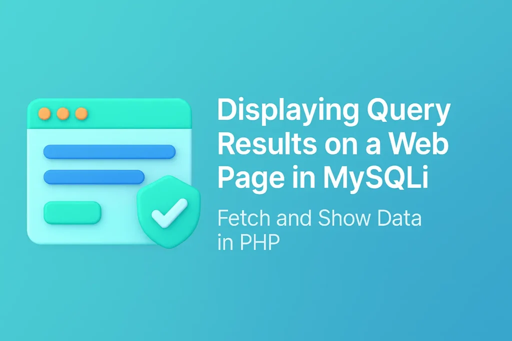 Displaying Query Results on a Web Page in MySQLi – Fetch and Show Data in PHP