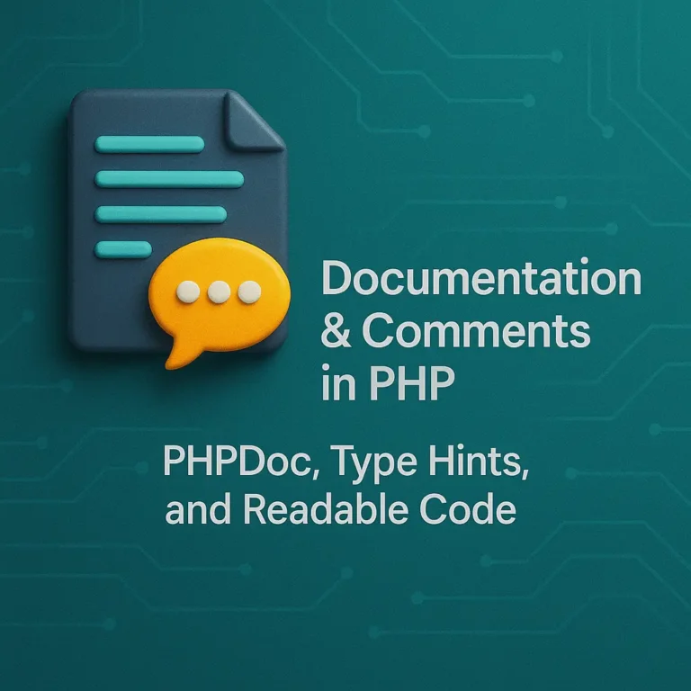 Documentation & Comments in PHP PHPDoc, Type Hints, and Readable Code