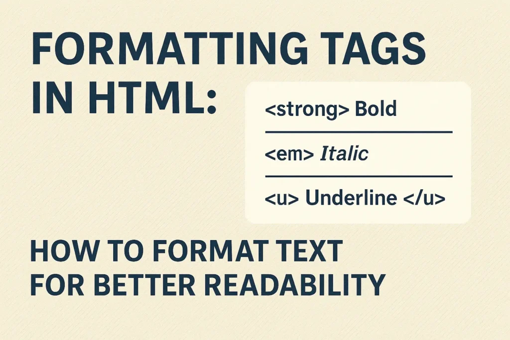 Formatting Tags in HTML How to Format Text for Better Readability