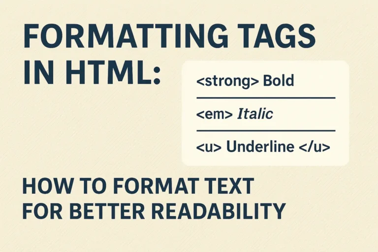 Formatting Tags in HTML How to Format Text for Better Readability