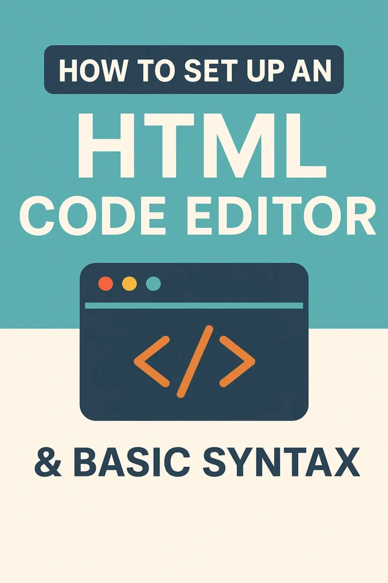 How to Set Up an HTML Code Editor & Basic Syntax