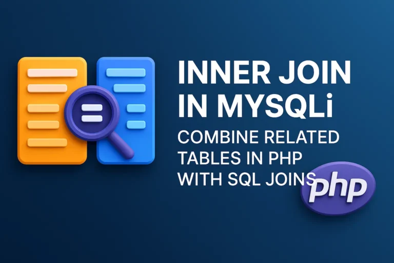 Inner Join in MySQLi Combine Related Tables in PHP with SQL Joins