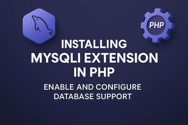 Installing MySQLi Extension in PHP Enable and Configure Database Support