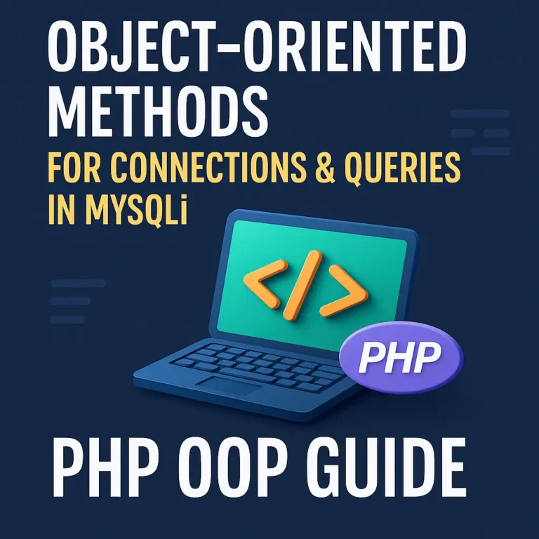 Object-Oriented Methods for Connections & Queries in MySQLi PHP OOP Guide