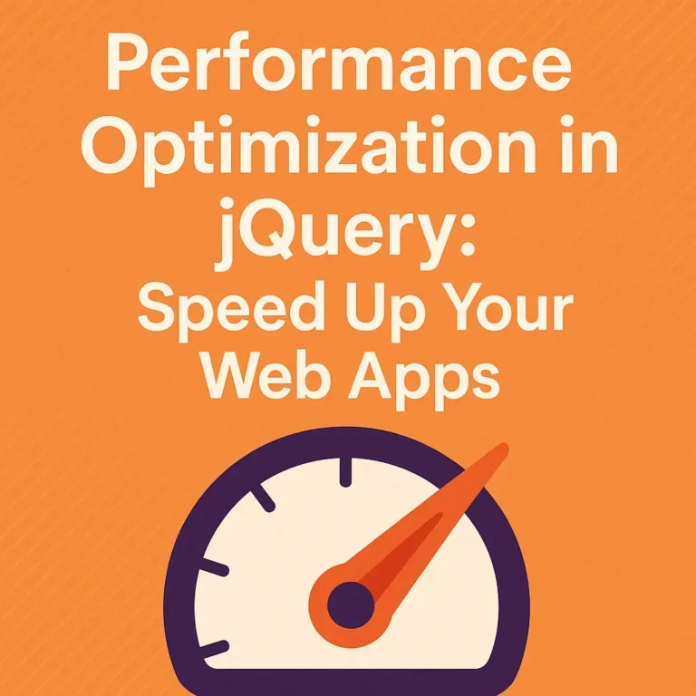 Performance Optimization in jQuery Speed Up Your Web Apps