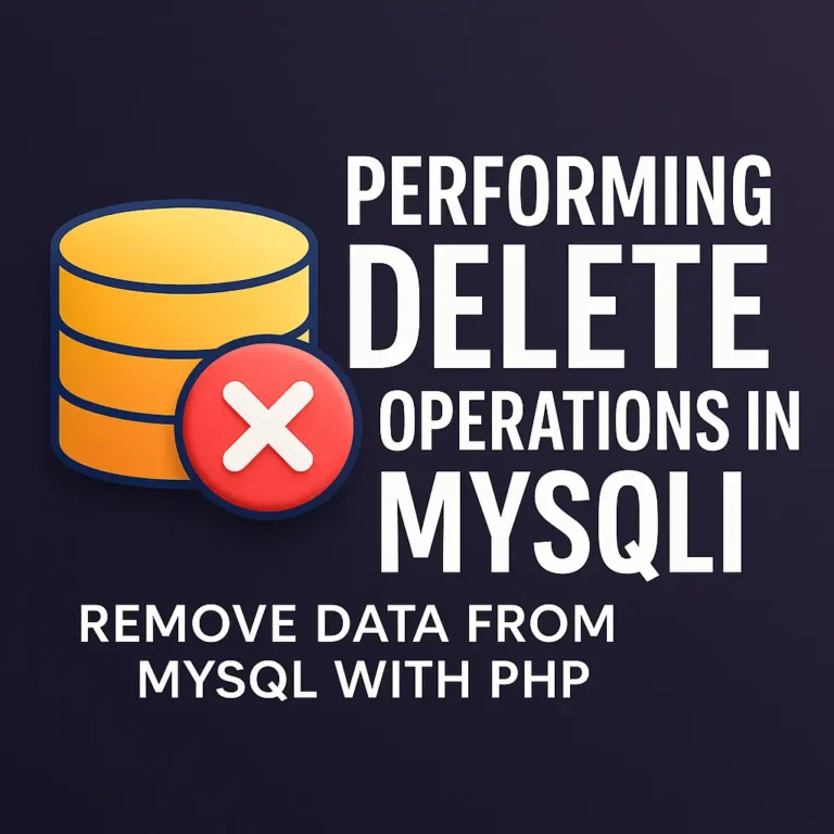 Performing DELETE Operations in MySQLi Remove Data from MySQL with PHP