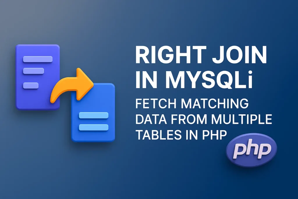 Right Join in MySQLi Fetch Matching Data from Multiple Tables in PHP