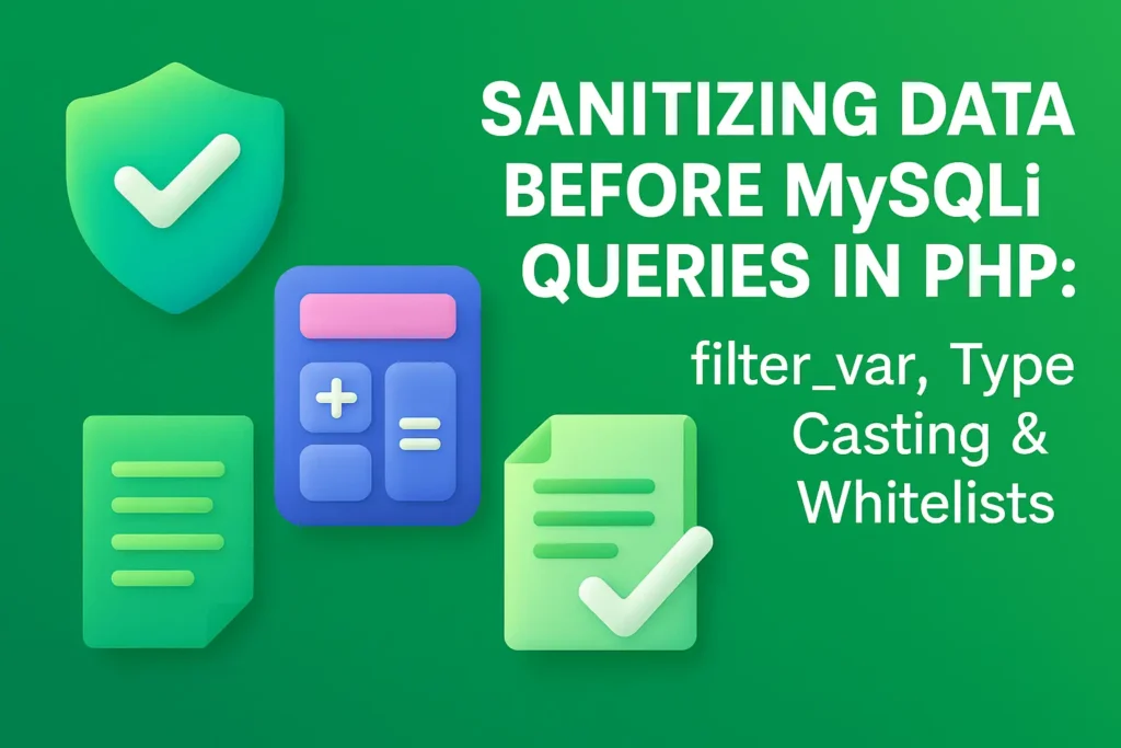 Sanitizing Data Before MySQLi Queries in PHP filter_var, Type Casting & Whitelists