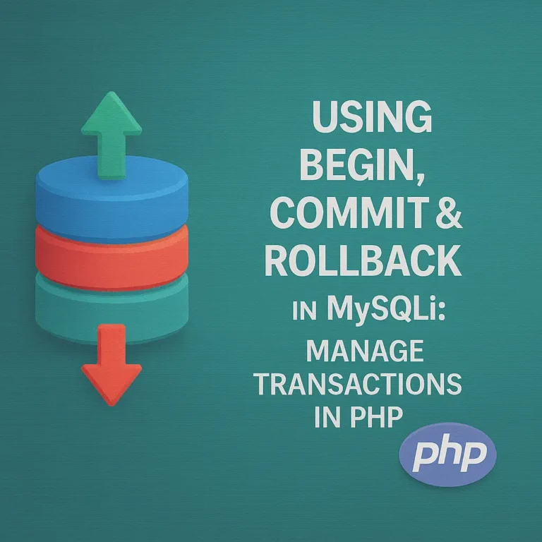 Using BEGIN, COMMIT & ROLLBACK in MySQLi Manage Transactions in PHP