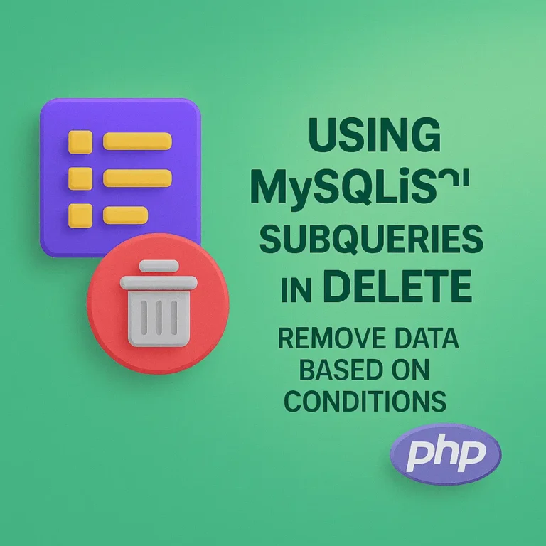 Using MySQLi Subqueries in DELETE Remove Data Based on Conditions in PHP