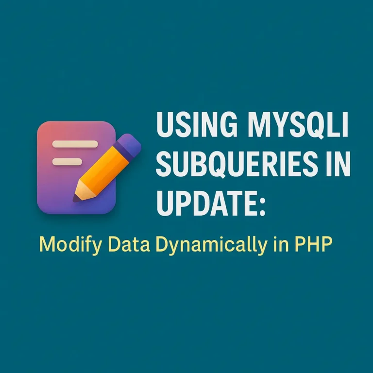 Using MySQLi Subqueries in UPDATE Modify Data Dynamically in PHP