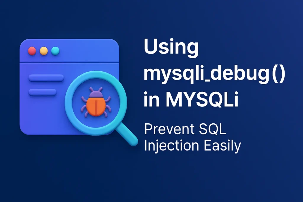 Using mysqli_debug() in MySQLi – Debugging MySQL Connections and Queries