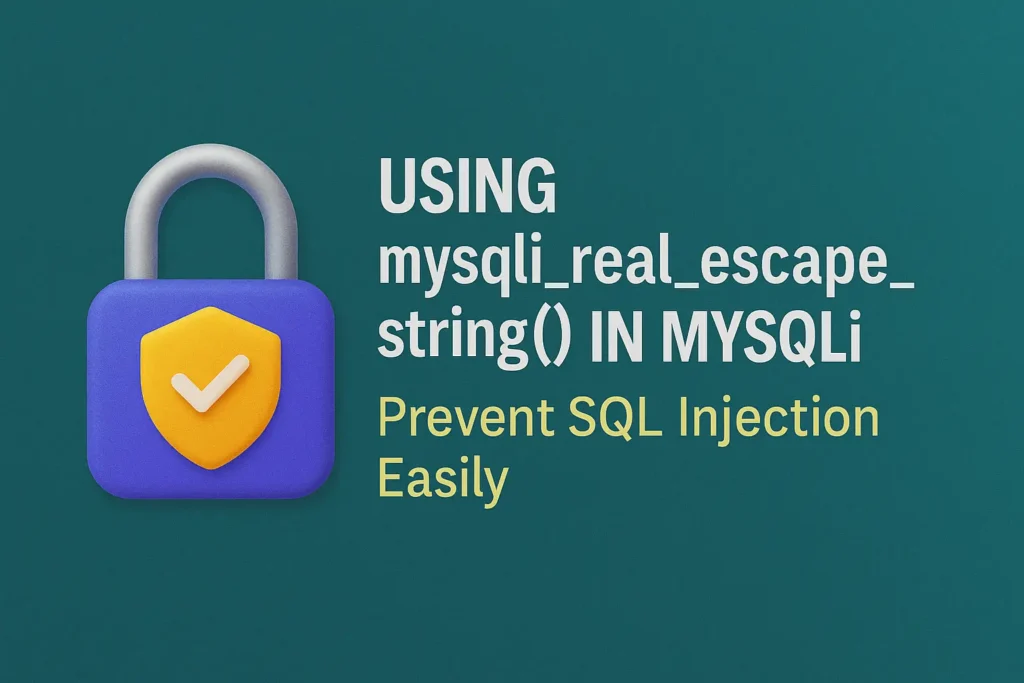 Using mysqli_real_escape_string() in MySQLi – Prevent SQL Injection Easily