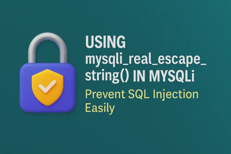 Using mysqli_real_escape_string() in MySQLi – Prevent SQL Injection Easily