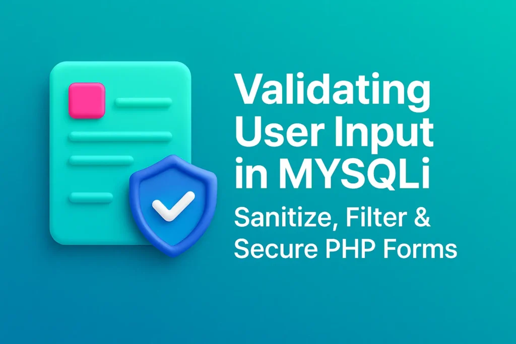 Validating User Input in MySQLi Sanitize, Filter & Secure PHP Forms