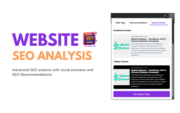 Meta Tag & SEO Checker - Social Preview